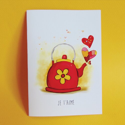Carte amour  | carte de saint valentin &quot;je t'aime&quot;  |  personnalisable |