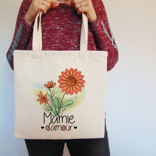 Tote bag personnalisable "mamie d'amour " sac shopping
