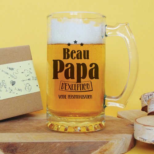 Chope de bière personnalisée | beau papa d'exception