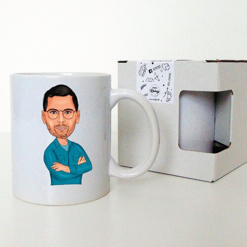 Mug portrait,  mug personnalisé,  cadeau personnalisé pour papa, cadeau anniversaire,  dessin de la photo