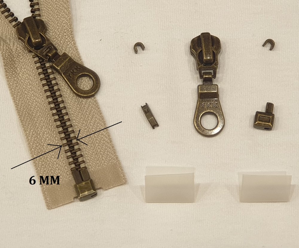 Solution de Kit de réparation fermeture éclair YKK #5 assortiment de  curseurs Pull grelot en métal avec haut & bas s’arrête (6 Antique aluminium