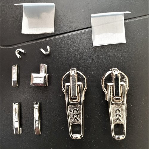 Kit réparation fermeture eclair déperlante numero 7 à double curseurs bouche à bouche ou classique
