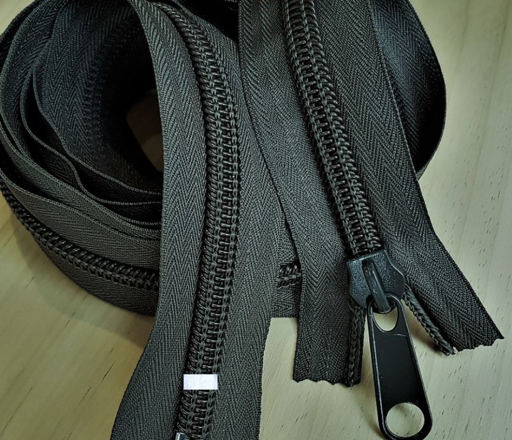 N10 25-55cm noir , fermeture sac numero 10 à grosse glissiere sur