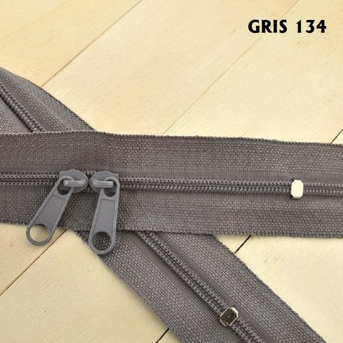 N4o 20-85cm gris , fermeture grise pour sac sur mesure , fermeture éclair à double curseurs dos à dos sur mesure de 20 à 85 cm