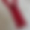 Mini fermeture vétement poupée p 3 rouge grenat , petite glissiere fine séparable , sur mesure de 6 à 22 cm