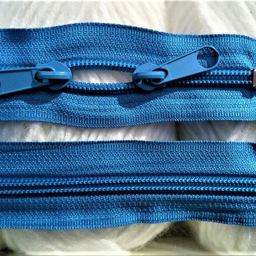 N6o 20-85cm bleu electrique , fermeture special sac bleue spirale 6 mm sur mesure à double curseurs