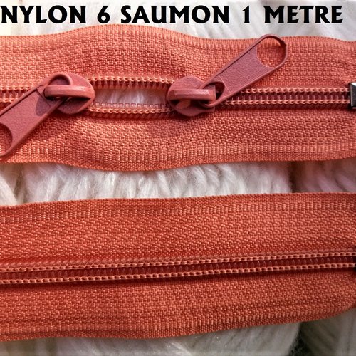 N6o 20-85cm saumon , fermeture special sac à glissiere spirale 6 mm sur mesure , double curseurs dos à dos