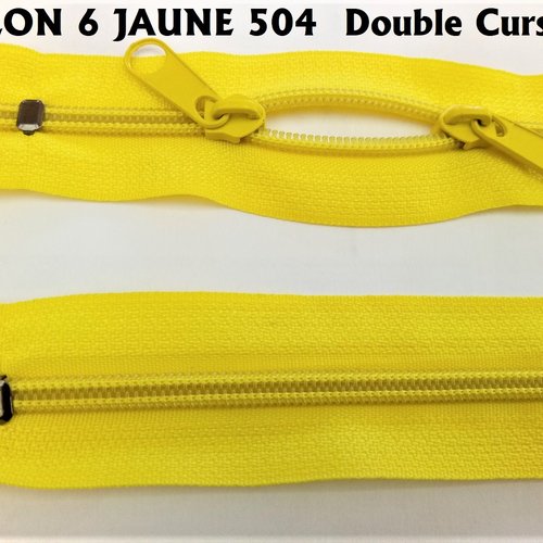 N6o 20-85cm jaune citron , fermeture special sac jaune spirale 6 mm sur mesure à double curseurs