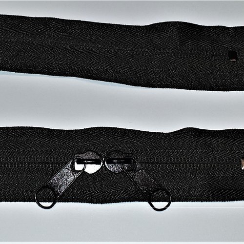 N6o 20-85cm noir invisible , fermeture special sac à glissiere spirale 6 mm sur mesure , double curseurs dos à dos