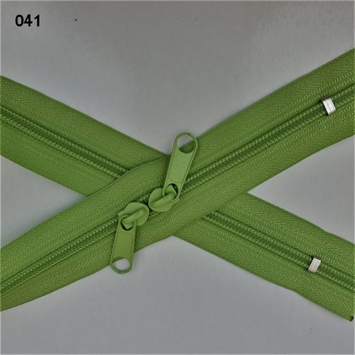 N6o 20-85cm vert anis , fermeture verte special sac spirale 6 mm sur mesure à double curseurs