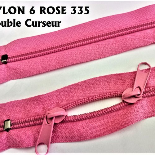 N6o 20-85cm rose vif , fermeture special sac à glissiere spirale 6 mm sur mesure , double curseurs dos à dos