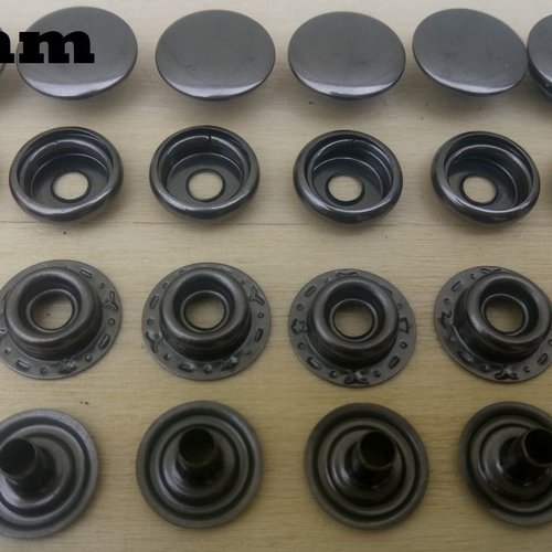 10 Boutons-pression à riveter - 8,12,15 mm - 8 coloris