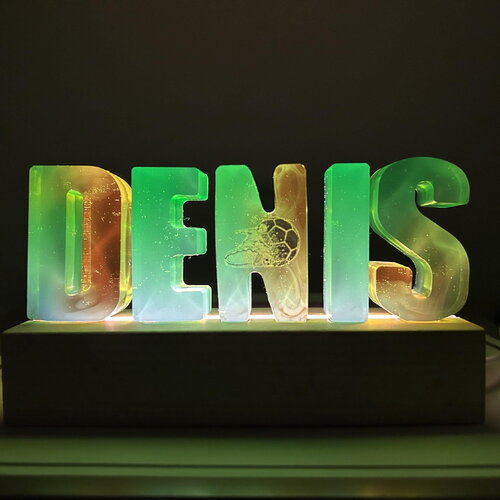 Lampe en résine personnalisée avec lettres 3d - idée cadeau