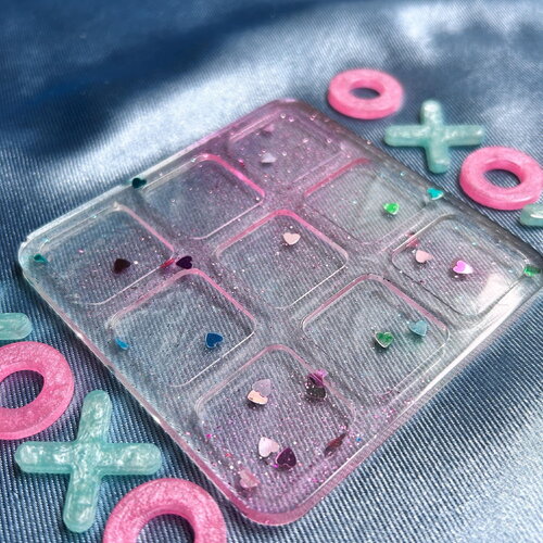 Jeu tic tac toe en résine personalisable - jeu de société - jeu de morpion