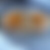 Plateau ovale en résine avec tranches d'orange et marguerites séchées