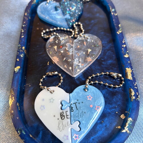 Cadeau de la saint-valentin - porte-clés pour deux personnes - puzzle cœur