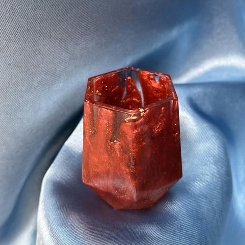 Vase, pot, porte-stylos, organisateur bureau - hexagone en résine