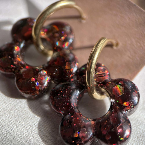 Créoles doré avec pampilles - boucles d oreilles