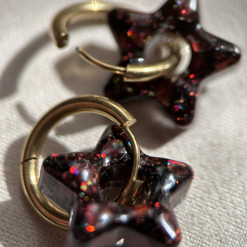 Créoles doré avec pampilles - boucles d oreilles