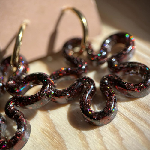 Créoles doré avec pampilles - boucles d oreilles