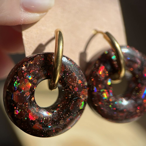 Créoles doré avec pampilles - boucles d oreilles