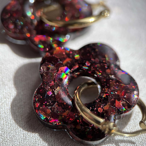 Créoles doré avec pampilles - boucles d oreilles