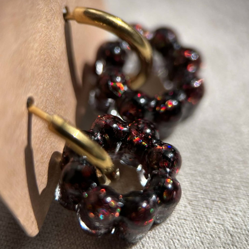 Créoles doré avec pampilles - boucles d oreilles