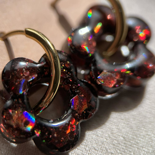 Créoles doré avec pampilles - boucles d oreilles