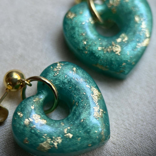 Boucles d'oreilles pendantes en forme de cœur