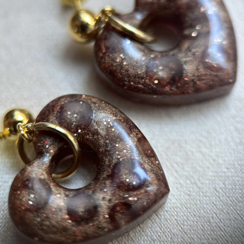 Boucles d'oreilles pendantes en forme de cœur