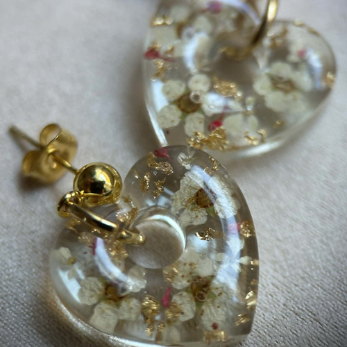 Boucles d'oreilles pendantes en forme de cœur