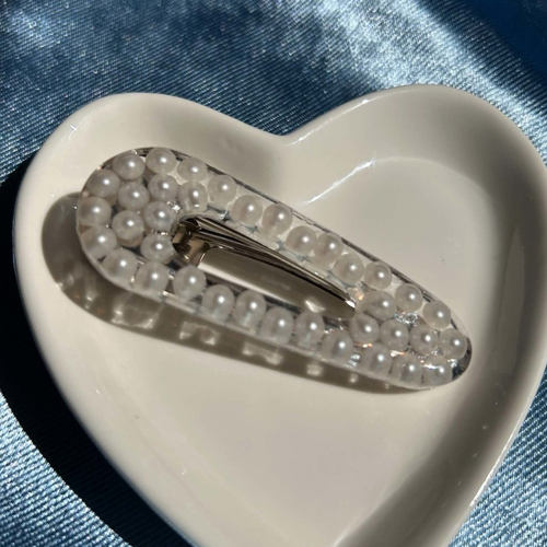 Barrette à cheveux en résine - modélè perle