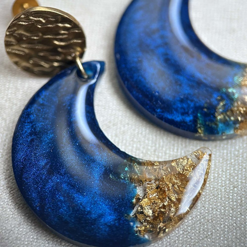 Boucles d'oreilles pendantes - la lune