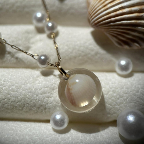 Collier doré en acier inoxydable - coquillage véritable