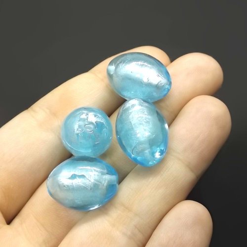 6 Perles Coeur 20mm en Verre Façon Murano Tricolore Blanc Rose Noir Artisanales