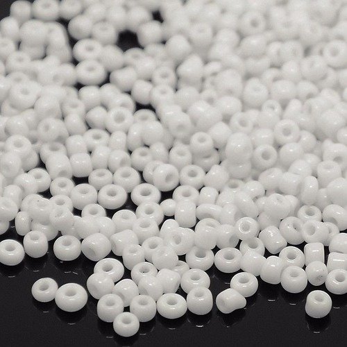 20g Perles de Rocaille Rondes 2mm en Verre Opaque lustré Jaune