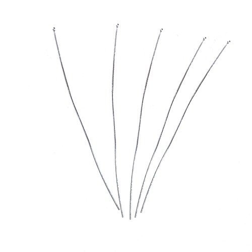 Tiges Clous à tête Boule 7cm x 0.7mm en métal argenté clair LOT de 40 ou 100