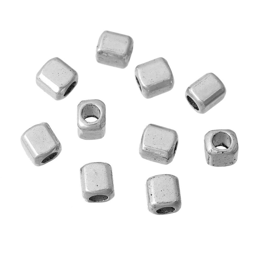 50 ou 100 Perles rondelle 8mm x 4mm 8x4mm métal argenté clair couleurs mixtes