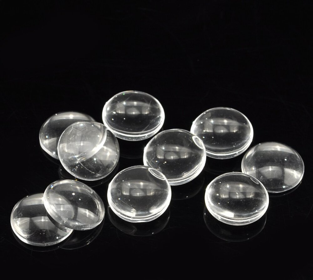 10 Cabochons ronds Demi Globe Dômes 20mm en verre 