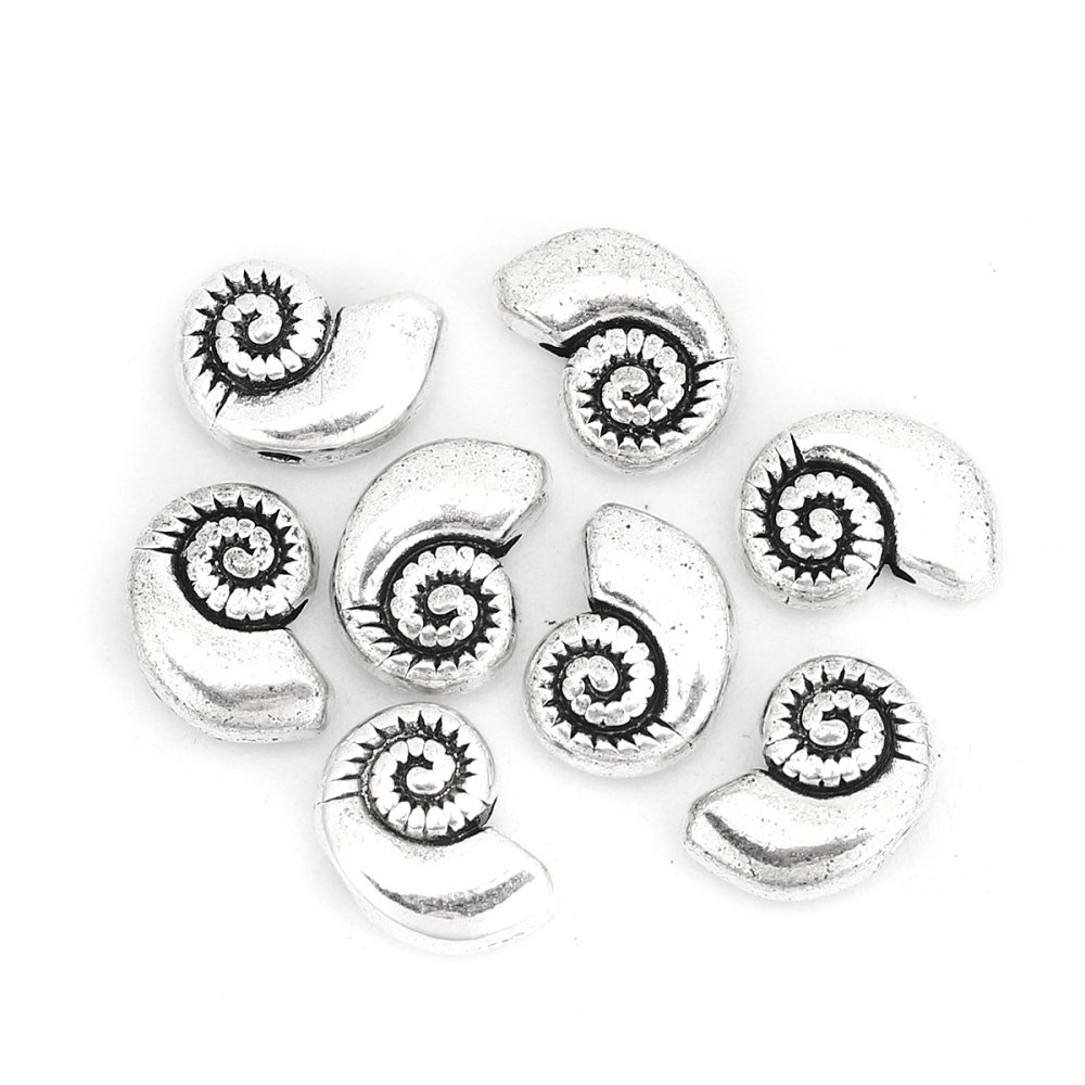 10 Perles intercalaires Boîte Cadeau Surprise 11mm x 8mm en métal argenté
