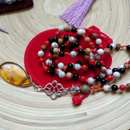 Mala tibétain " bouddha joyeux "