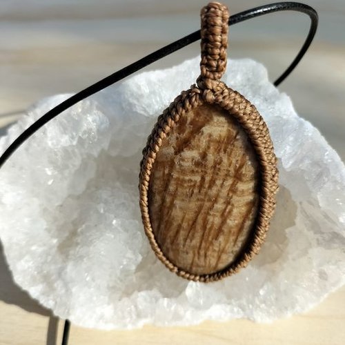 Collier bois pétrifié