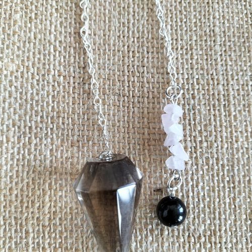 Pendule quartz fumé