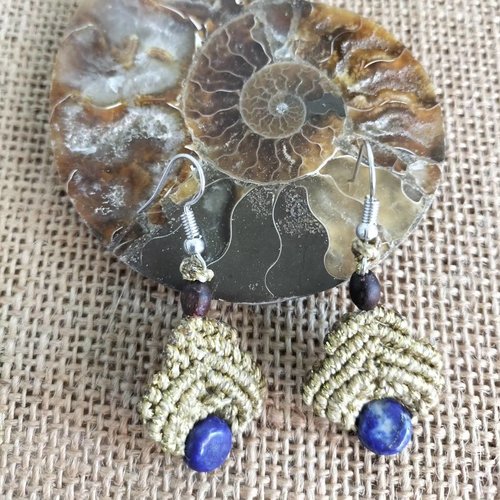 Boucles d'oreilles en micro macramé