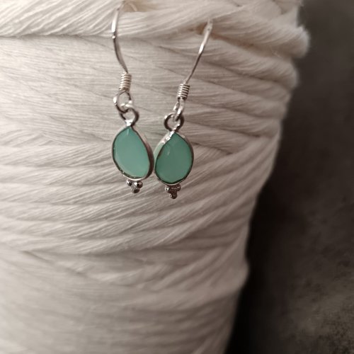 Boucles d'oreilles en argent, pierre semi-précieuse