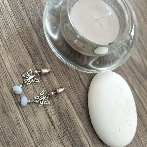 Boucles d'oreilles en argent pierre semi-précieuse