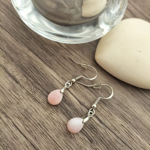 Boucles d'oreilles en argent pierre semi-précieuse