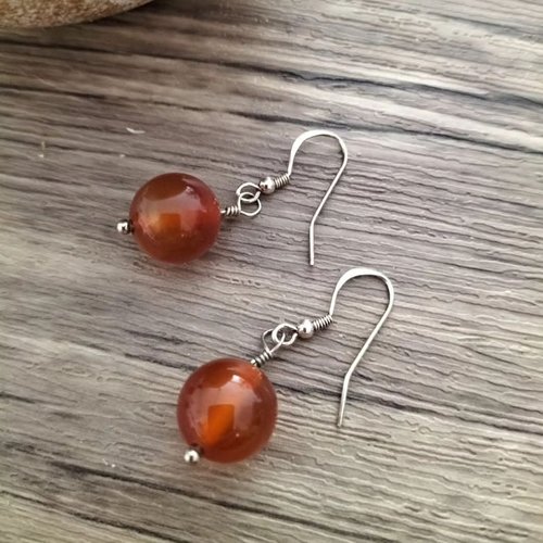 Boucles d'oreilles en argent pierre semi-précieuse