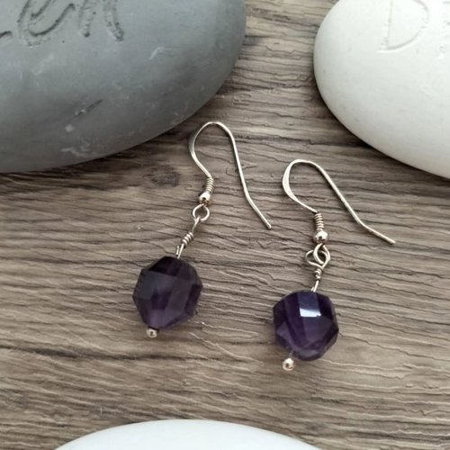 Boucles d'oreilles en argent pierre semi-précieuse