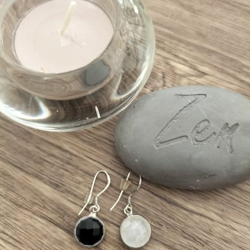 Boucles d'oreilles en argent pierre semi-précieuse